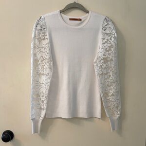 Belldini White Long Sleeve Lace Top